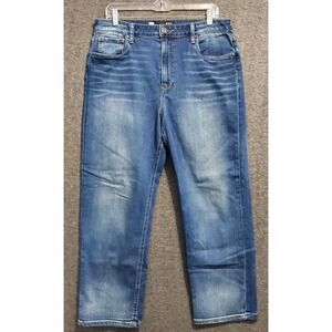 Kut From The Kloth Jeans Women Size 14 Blue Denim Straight Leg Stretch Hish Rise